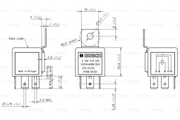 BOSCH 0 332 015 002 Relè multifunzione