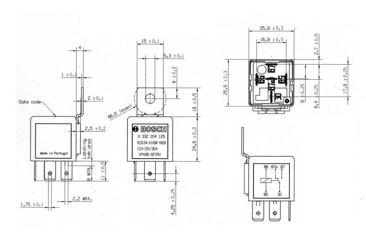 BOSCH 0 332 204 125 Relais, Arbeitsstrom