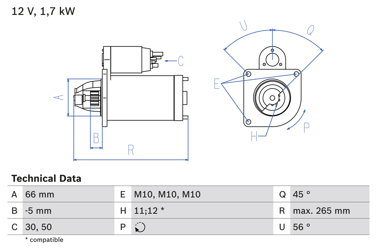 BOSCH 0 986 013 240 Startér