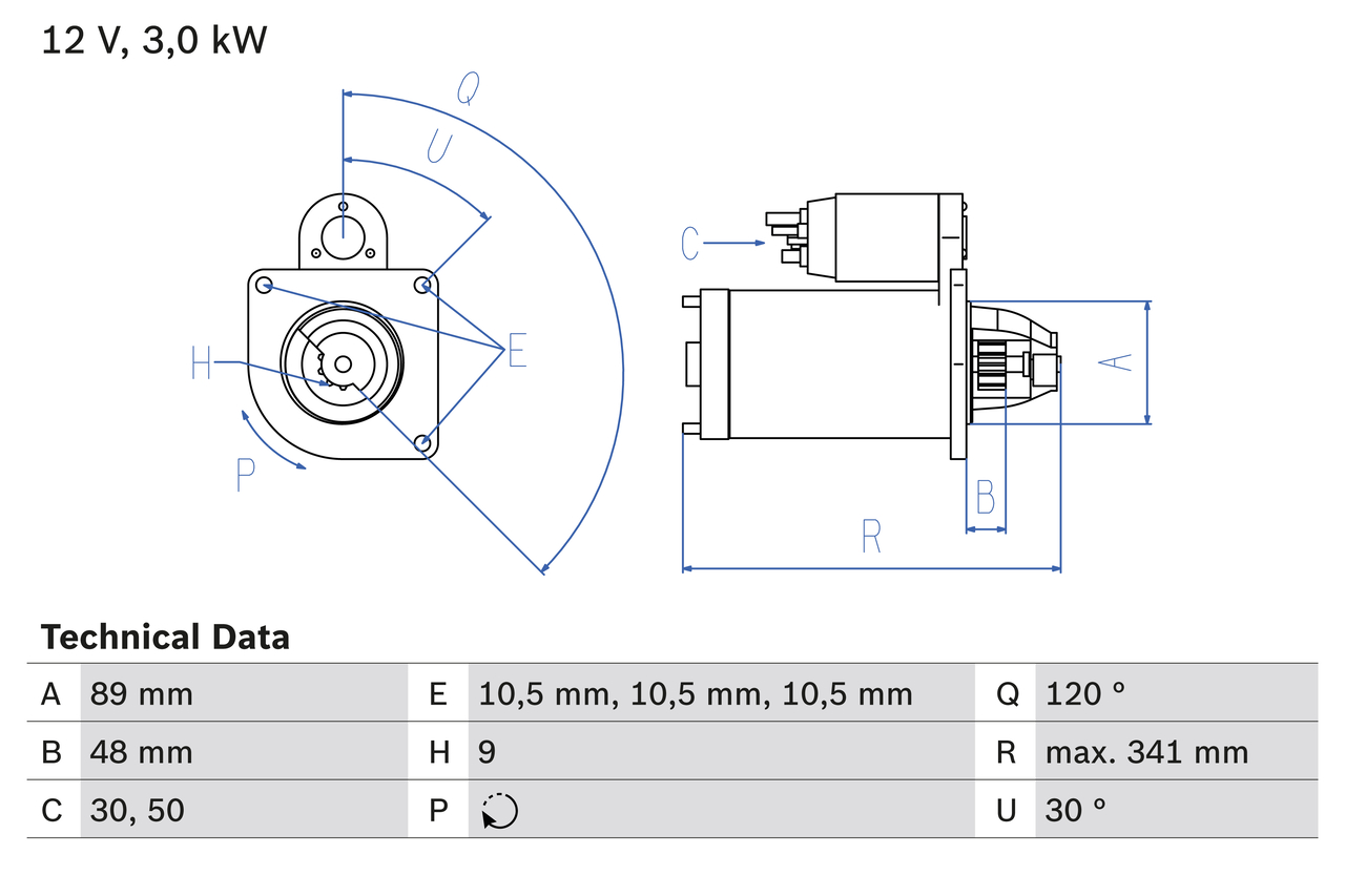 BOSCH 0 986 013 480 Starter for MERCEDES-BENZ