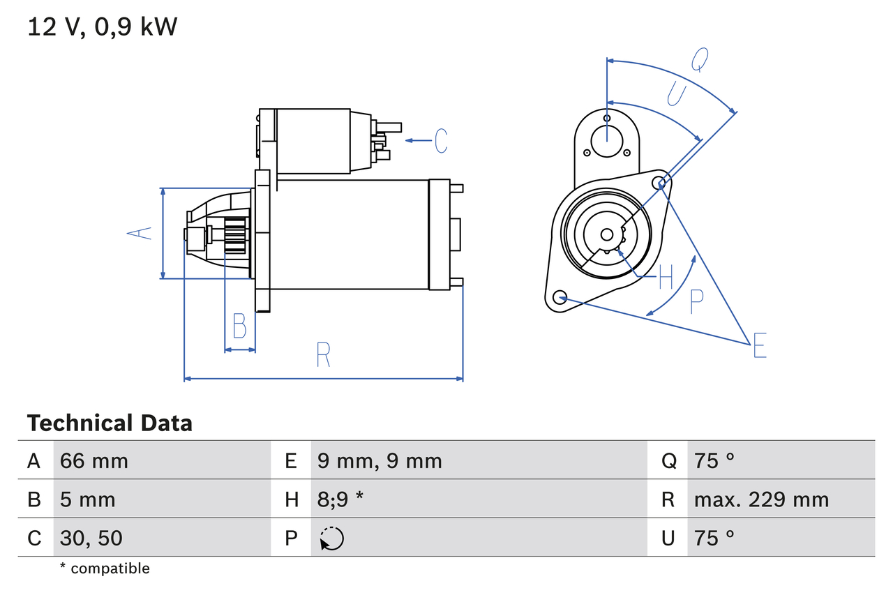 BOSCH 0 986 014 350 Starter