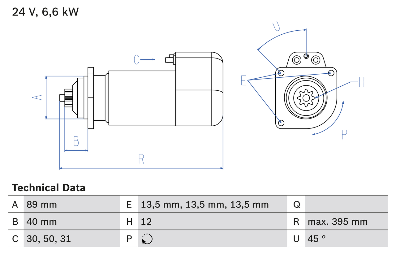 BOSCH 0 986 015 670 Štartér