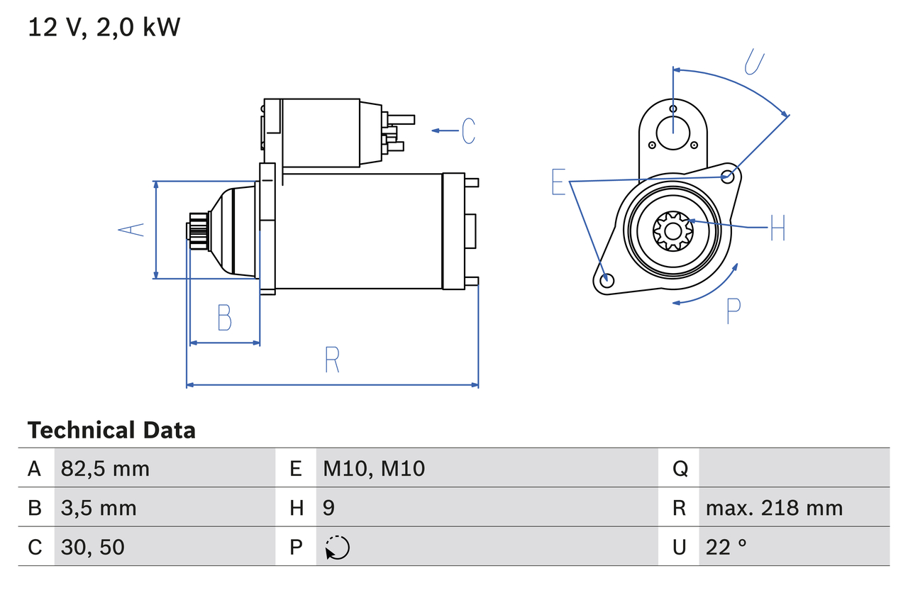 BOSCH 0 986 016 021 Motorino d'avviamento