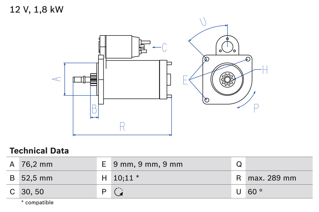 BOSCH 0 986 016 190 Starter