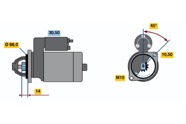 BOSCH 0 986 016 730 Μίζα for NISSAN