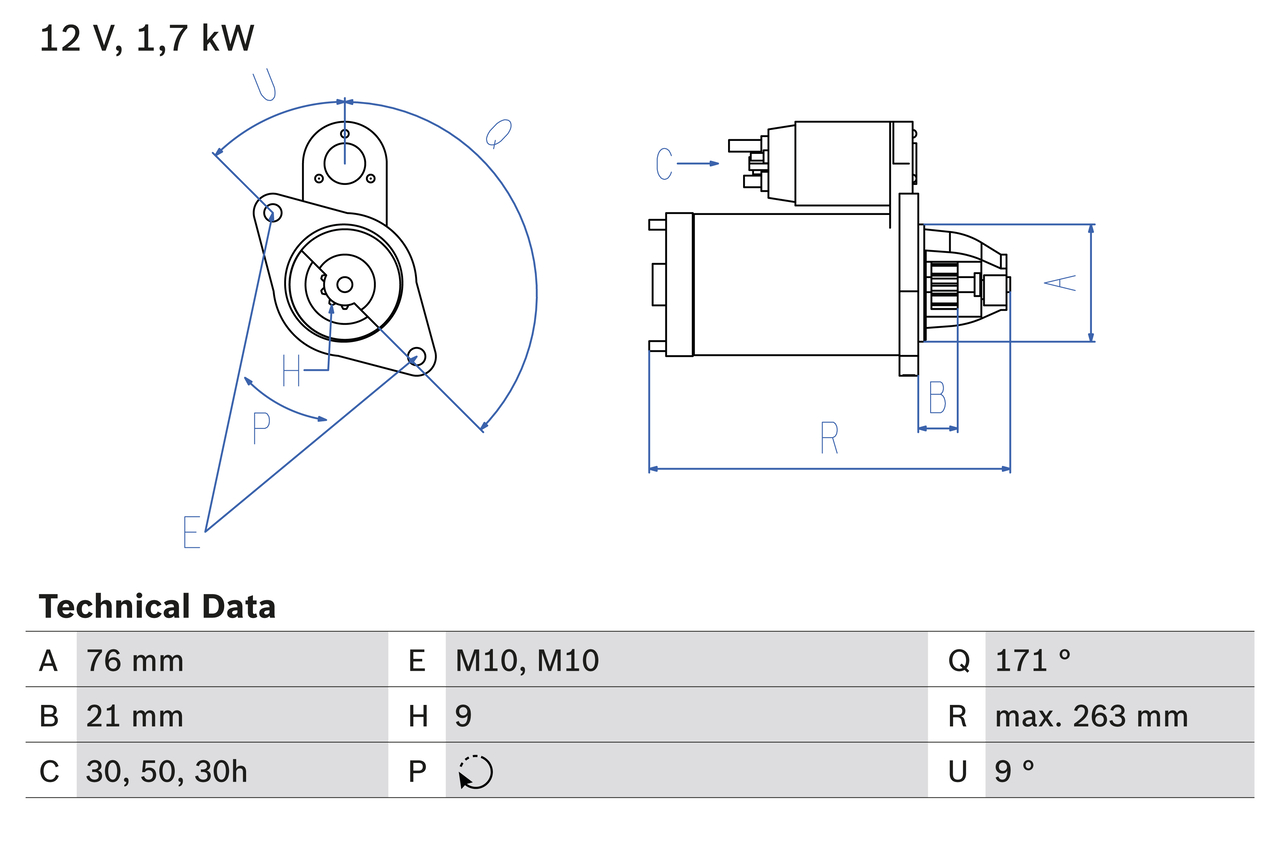 BOSCH 0 986 017 170 Starter for BMW
