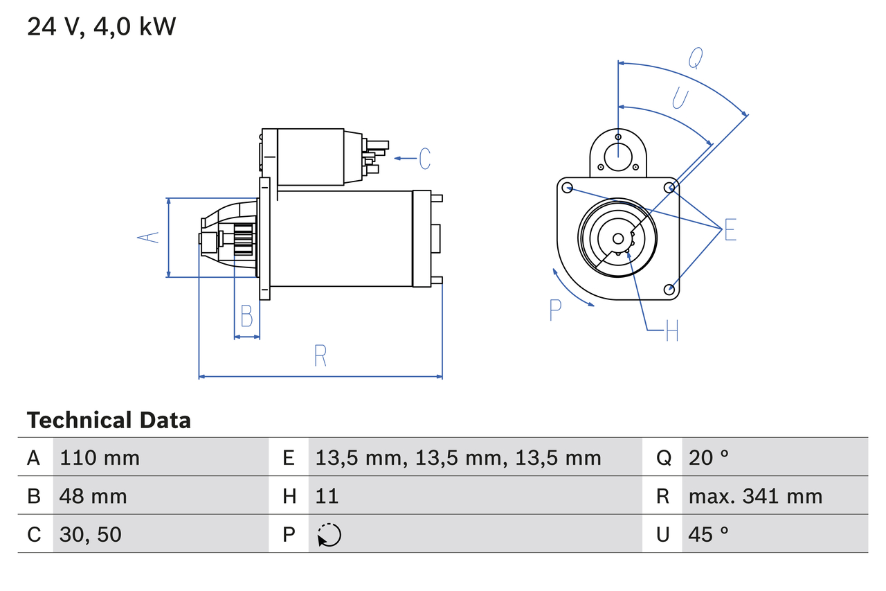 BOSCH 0 986 017 980 Motorino d'avviamento-Motorino d'avviamento-Ricambi Euro