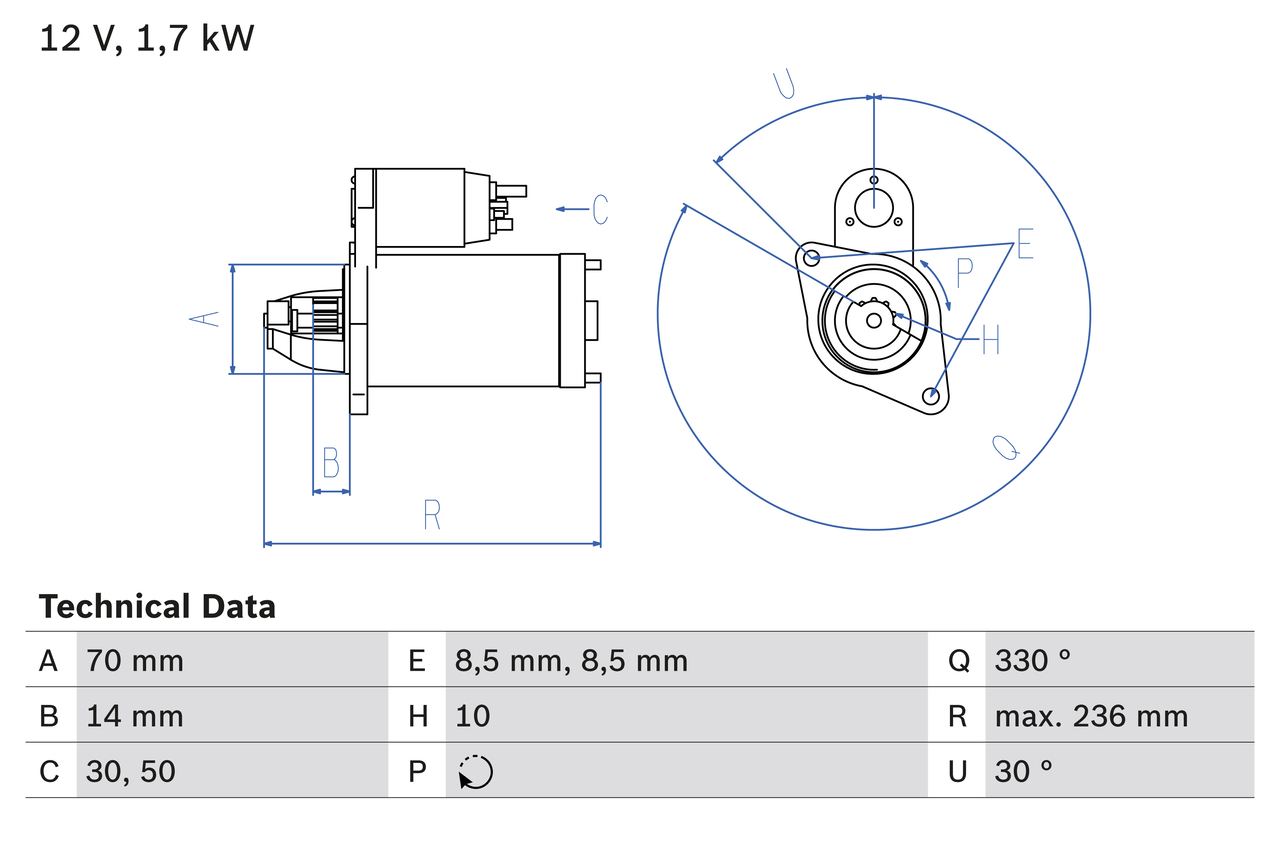 BOSCH 0 986 018 180 Štartér