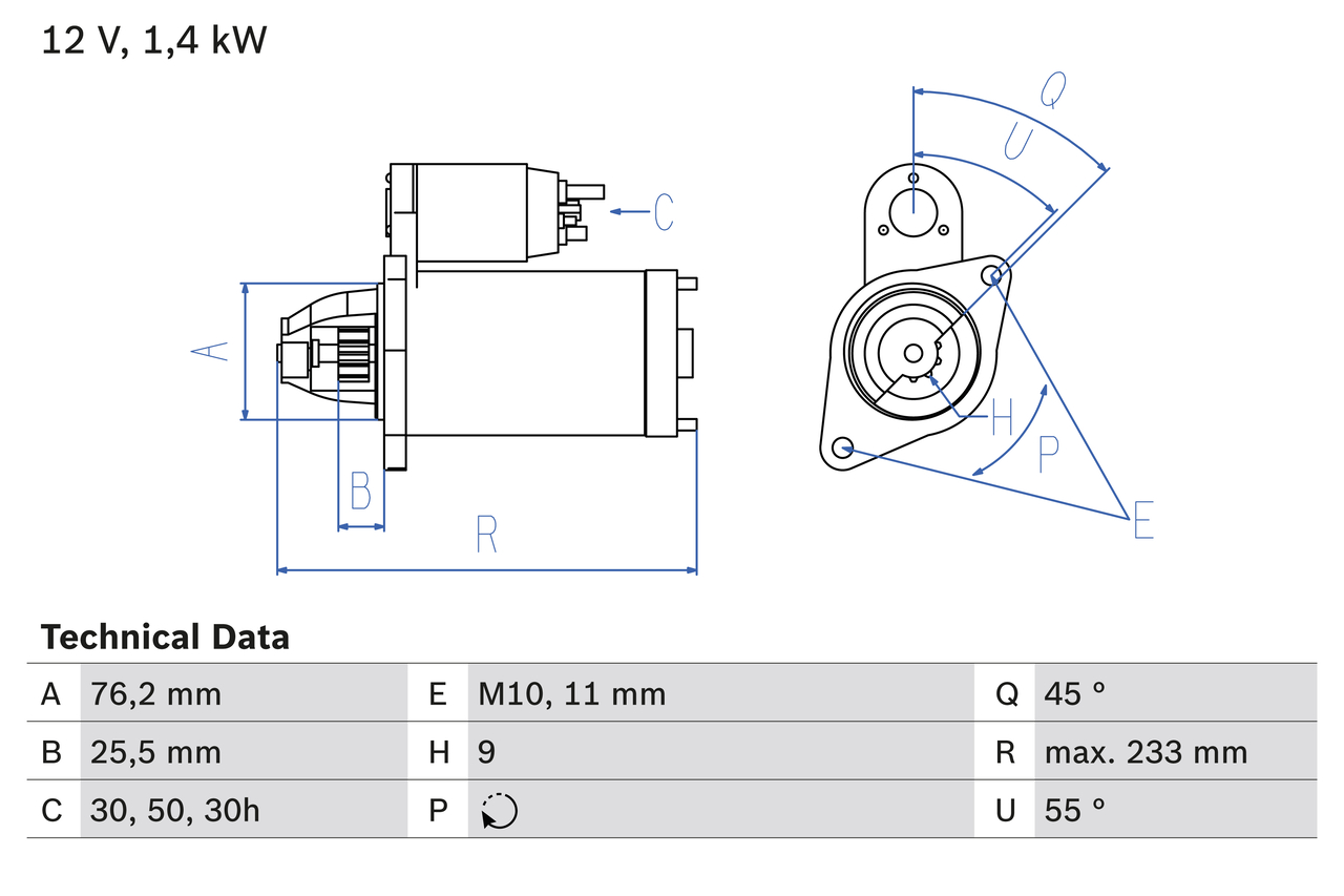 BOSCH 0 986 018 890 Motorino d'avviamento