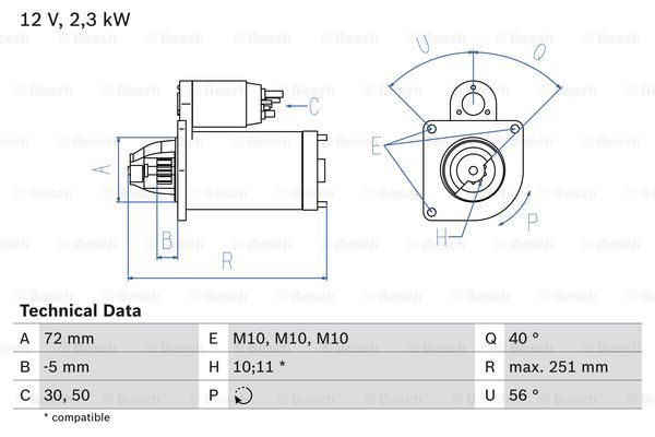 BOSCH 0 986 018 970 Motorino d'avviamento