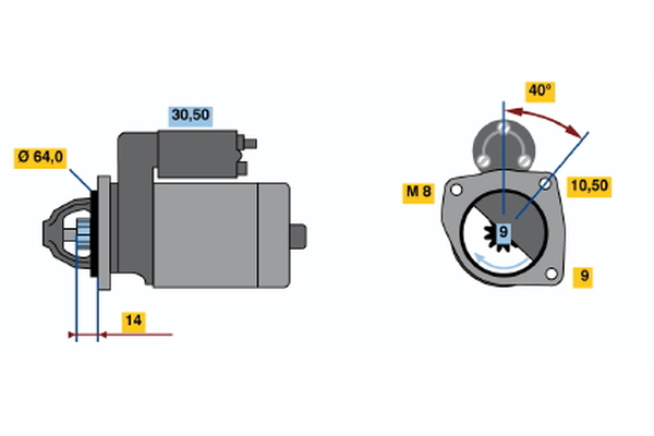 BOSCH 0 986 019 291 Startér