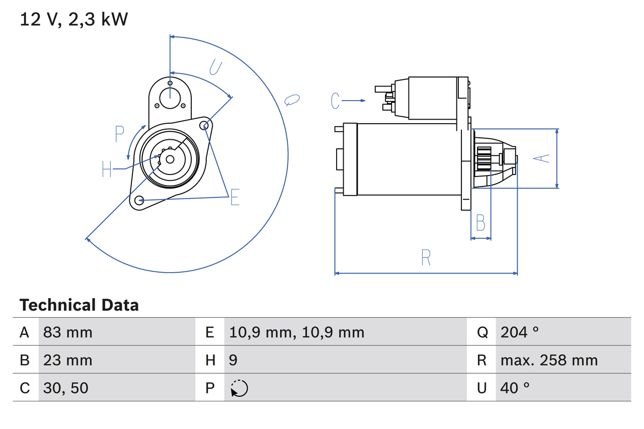 BOSCH 0 986 019 820 Motorino d'avviamento