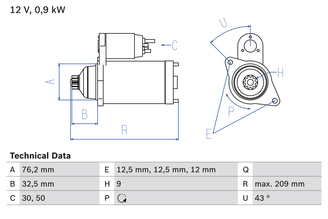 BOSCH 0 986 019 890 Starter