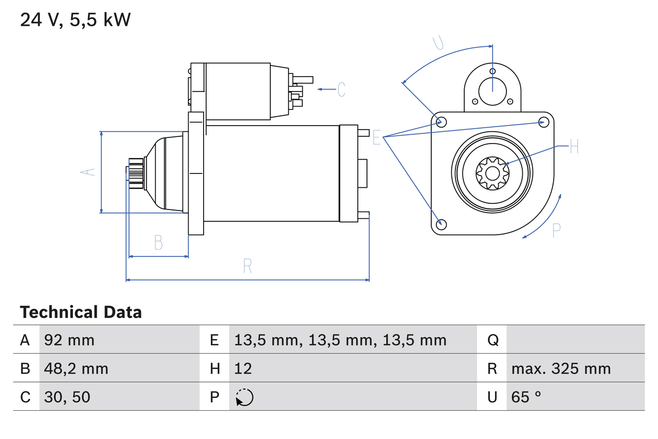 BOSCH 0 986 021 480 Motorino d'avviamento