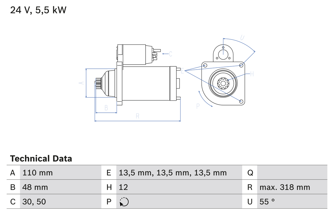 BOSCH 0 986 021 490 Motorino d'avviamento