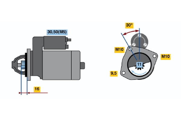 BOSCH 0 986 022 131 Μίζα for FORD MAZDA VOLVO