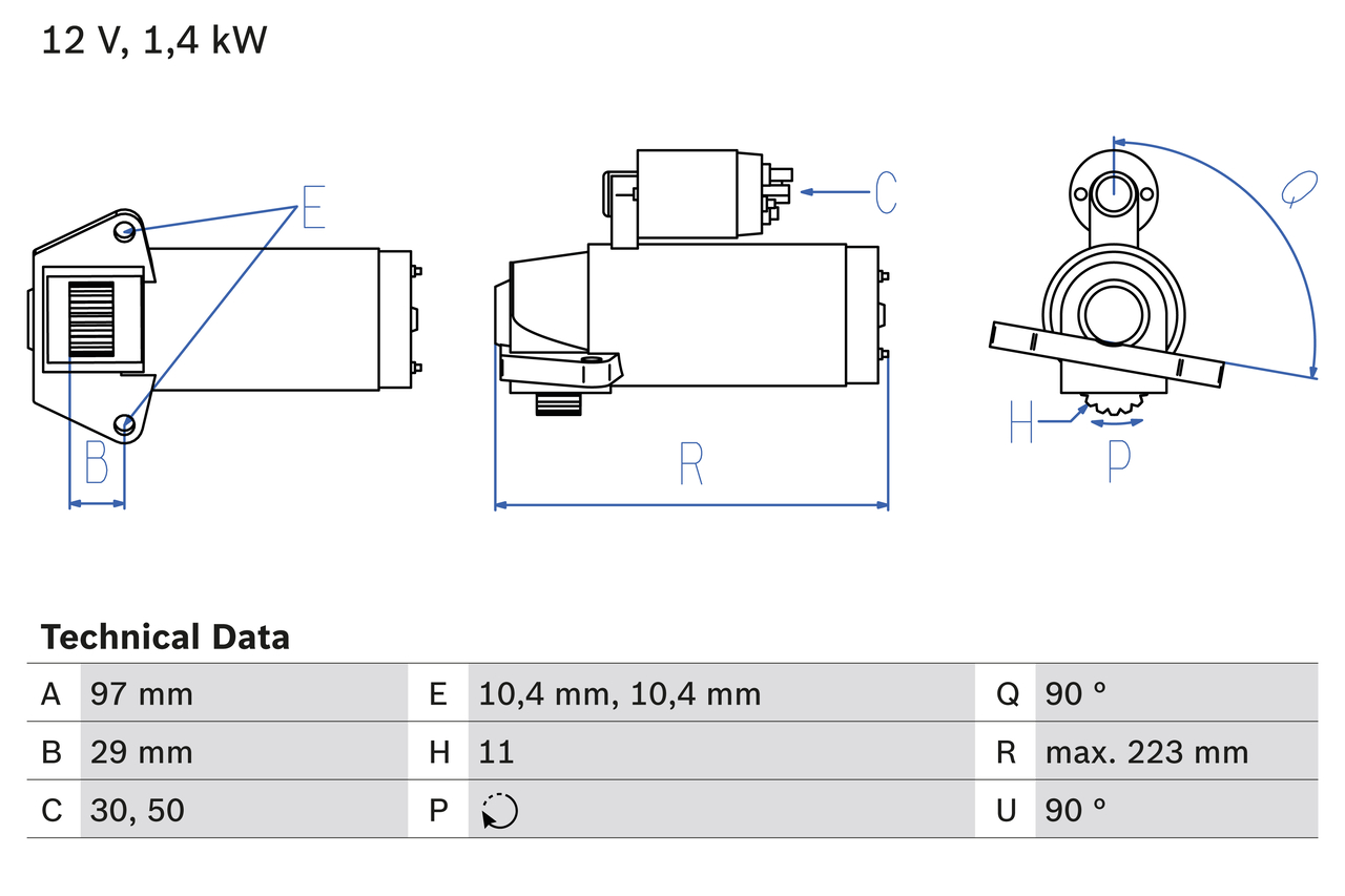 BOSCH 0 986 022 850 Motorino d'avviamento