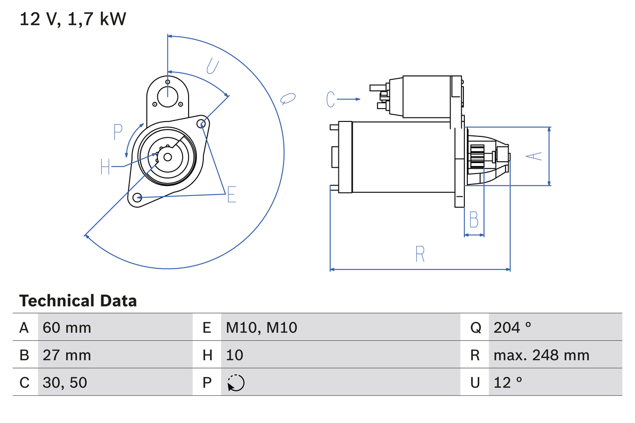 BOSCH 0 986 023 100 Motorino d'avviamento