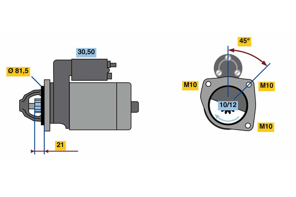 BOSCH 0 986 023 180 Starter for FORD FORD ASIA & OCEANIA FORD AUSTRALIA MAZDA