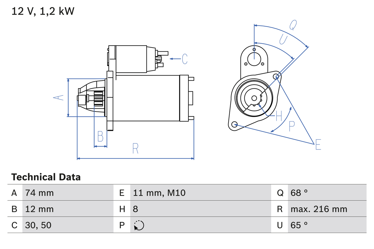 BOSCH 0 986 023 550 Starter