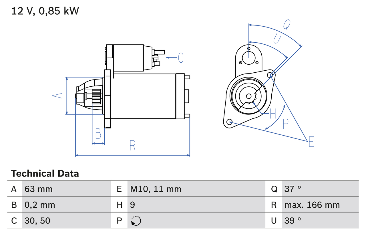 BOSCH 0 986 024 190 Motorino d'avviamento