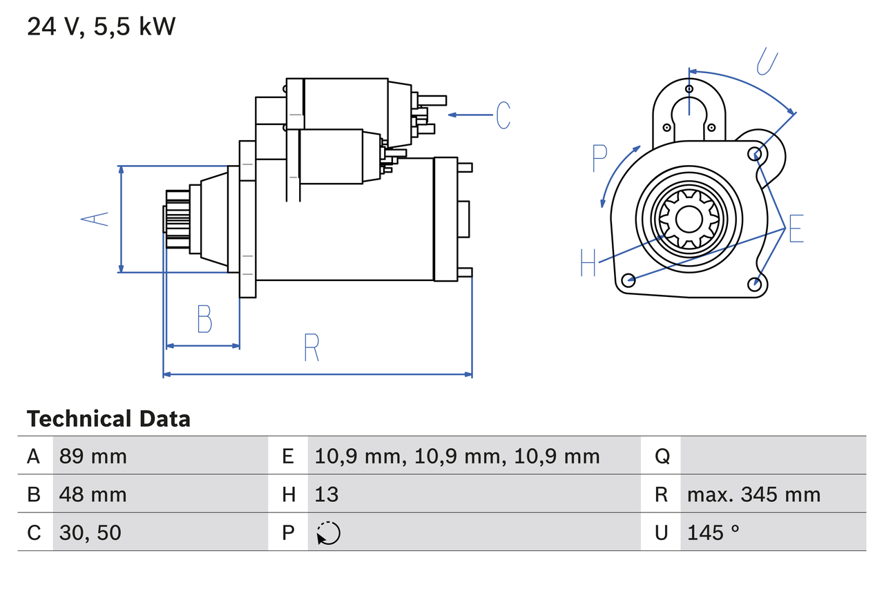 BOSCH 0 986 024 670 Starter for VOLVO