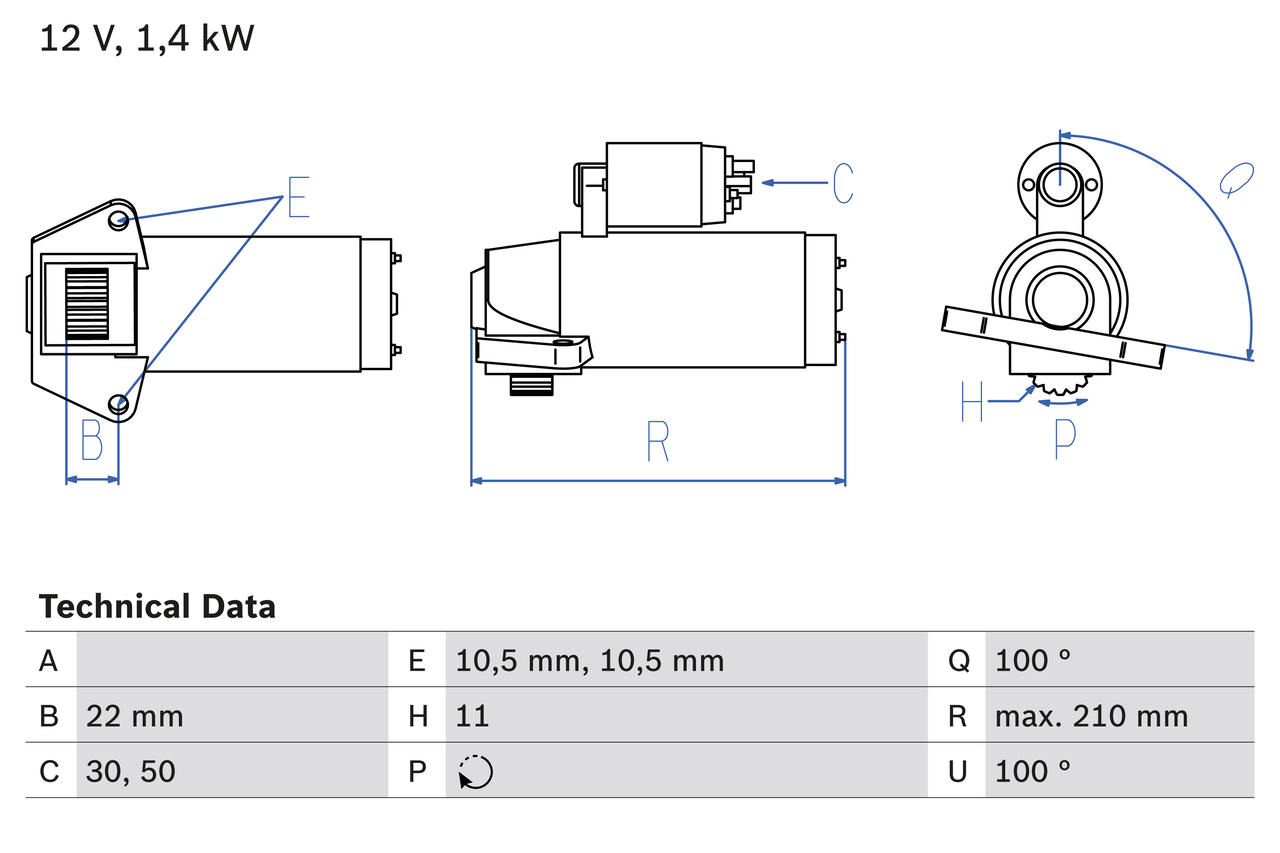 BOSCH 0 986 024 760 Motorino d'avviamento