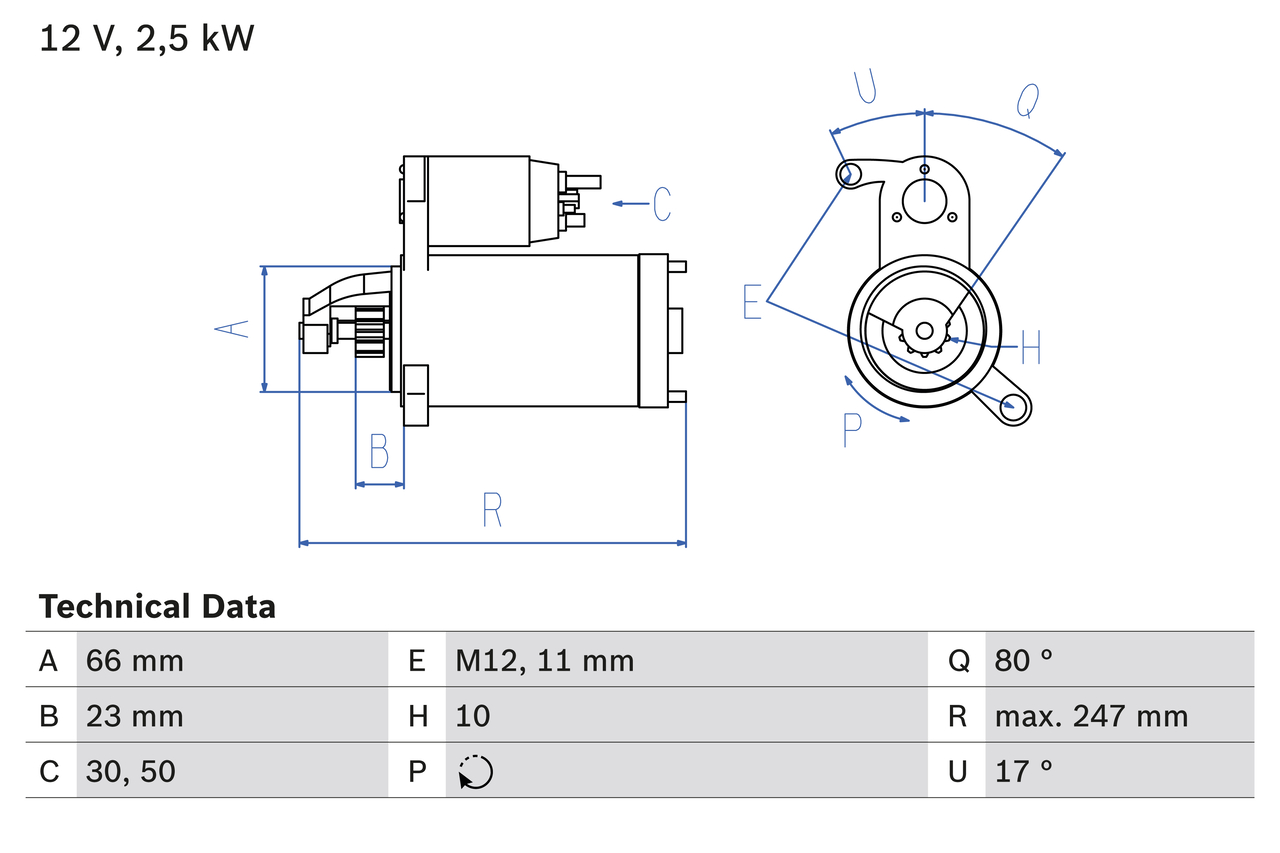 BOSCH 0 986 025 160 Motorino d'avviamento