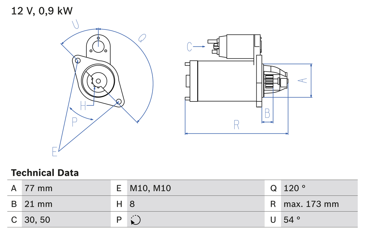 BOSCH 0 986 025 720 Μίζα for HYUNDAI KIA