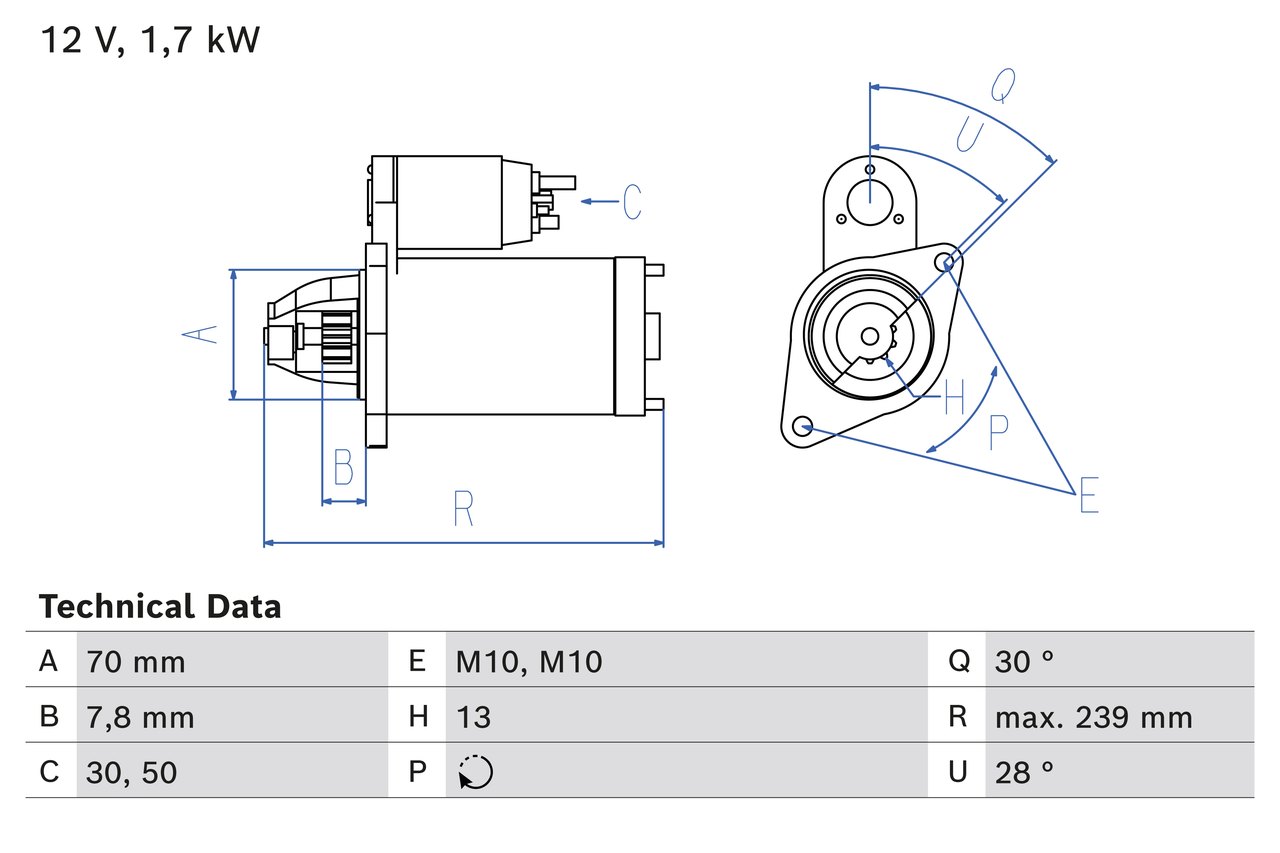 BOSCH 0 986 026 350 Starter for MERCEDES-BENZ