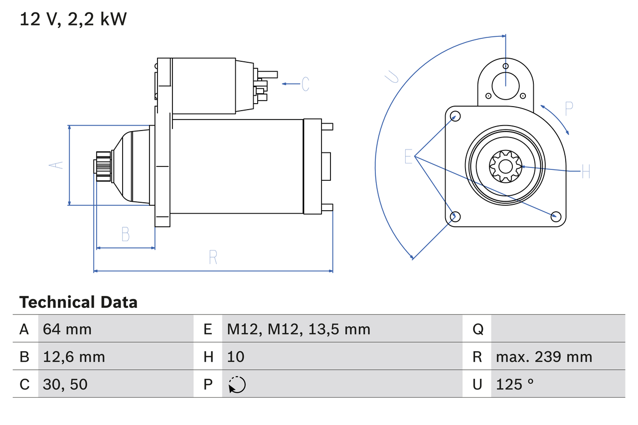 BOSCH 0 986 029 040 Starter for HYUNDAI KIA