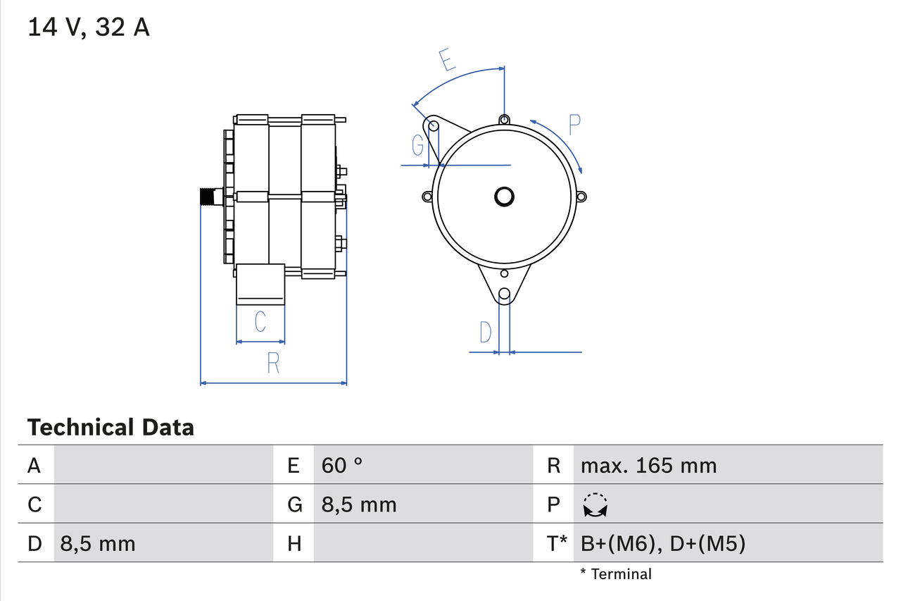 BOSCH 0 986 030 130 Alternator