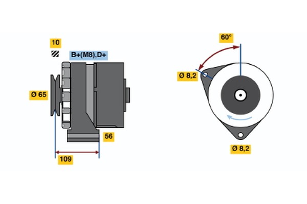 BOSCH 0 986 030 530 Alternator