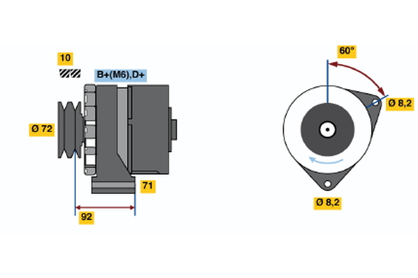 BOSCH 0 986 030 730 Alternator