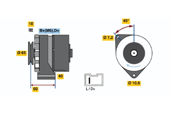 BOSCH 0 986 031 000 Alternator