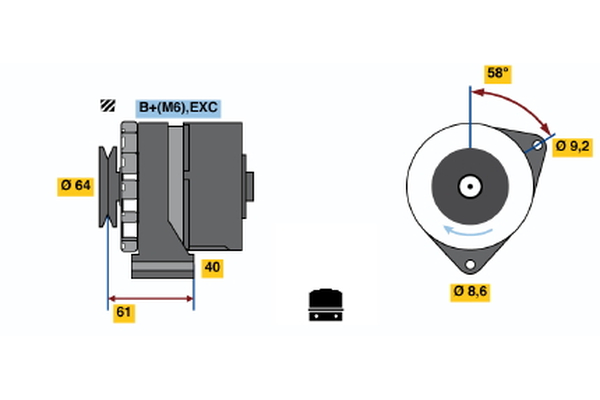 BOSCH 0 986 031 931 Alternator