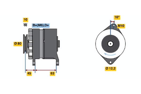 BOSCH 0 986 032 780 Alternator