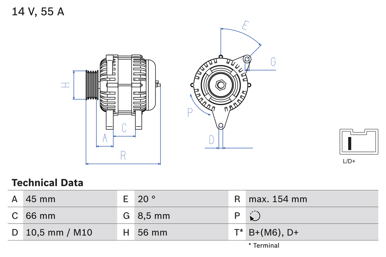 BOSCH 0 986 032 790 Alternatore