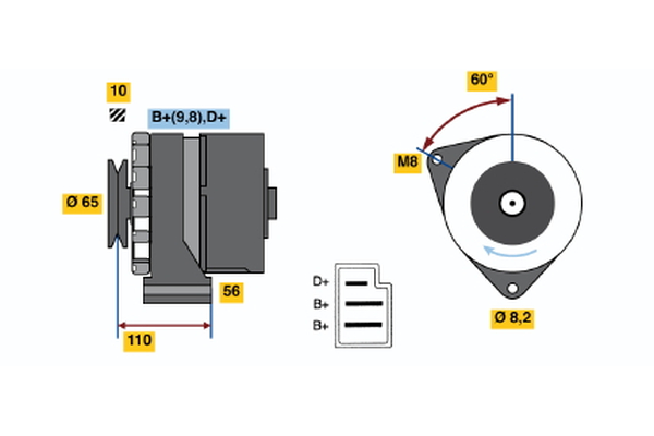 BOSCH 0 986 033 180 Alternator