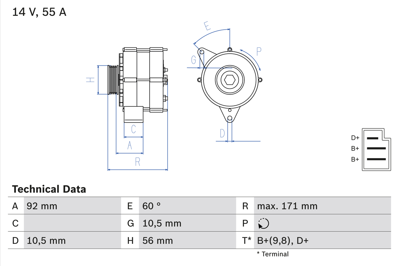 BOSCH 0 986 033 740 Alternatore