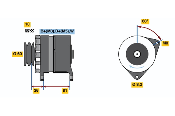 BOSCH 0 986 034 010 Alternator