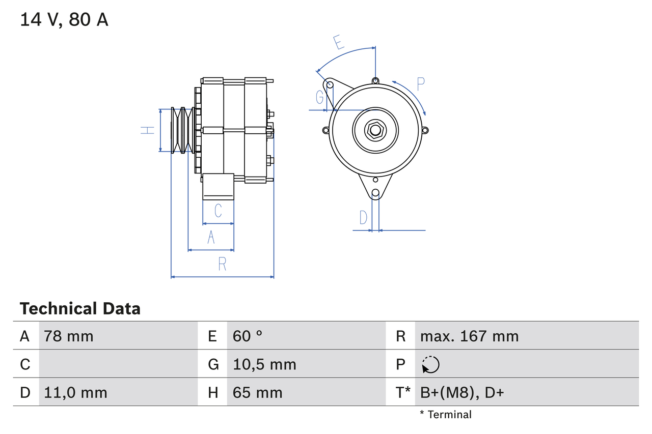 BOSCH 0 986 034 120 generátor