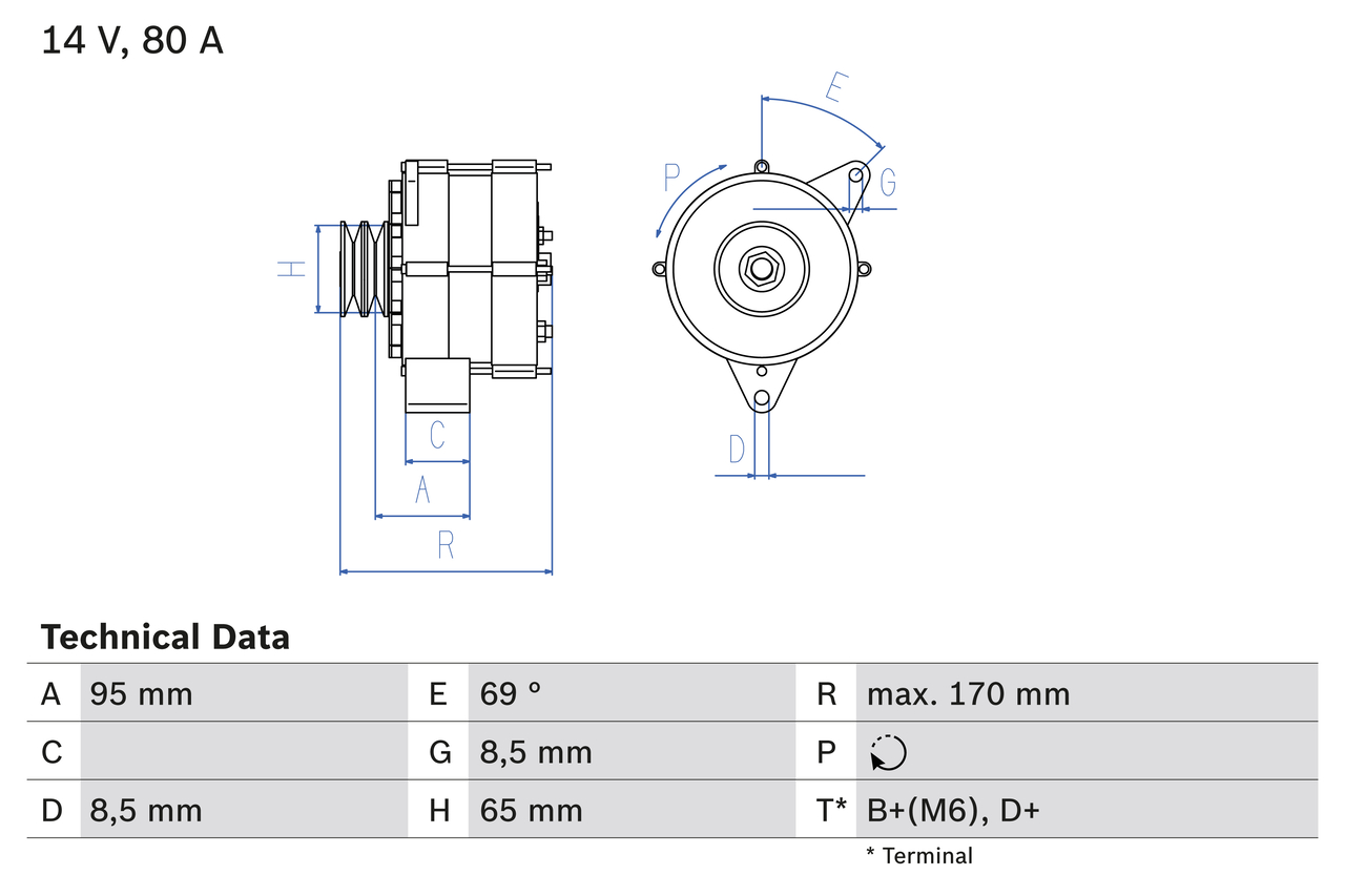 BOSCH 0 986 034 710 Alternator