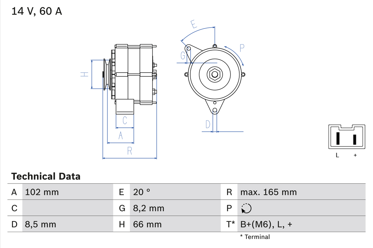 BOSCH 0 986 034 740 Alternatore