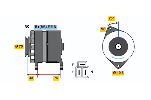 BOSCH 0 986 035 041 Alternator