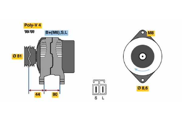 BOSCH 0 986 035 321 Alternator