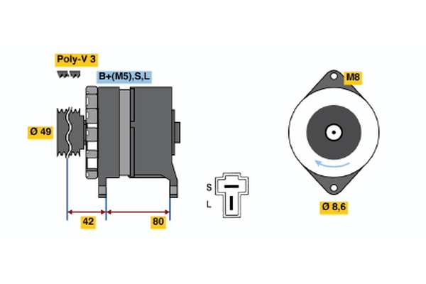 BOSCH 0 986 035 411 Alternator