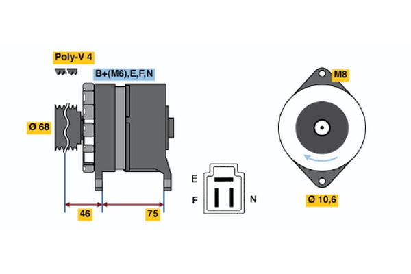 BOSCH 0 986 035 511 Alternator