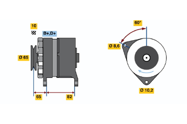 BOSCH 0 986 035 670 Alternator