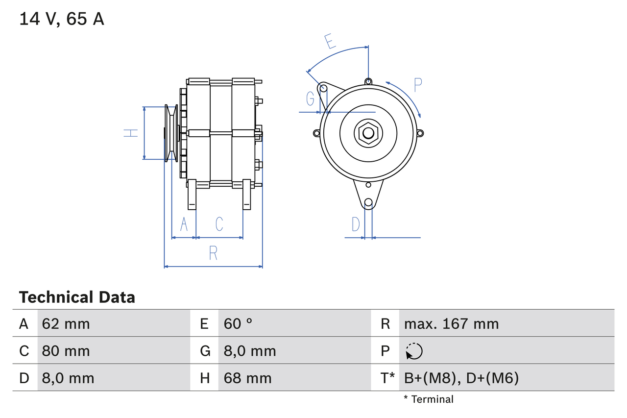 BOSCH 0 986 035 800 Alternatore